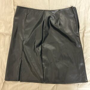 Black faux leather skirt